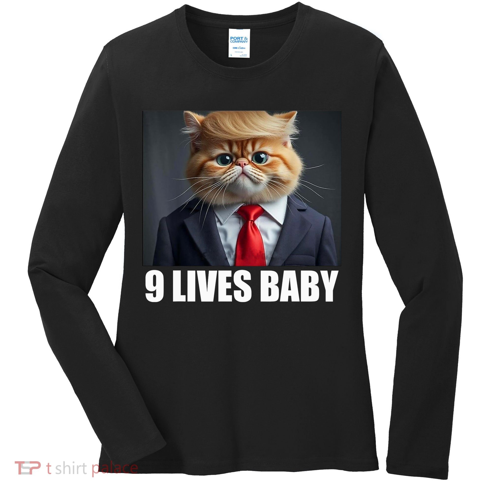 Cat Trump 9 Lives Baby Women's Long Sleeve Shirt