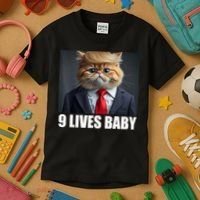 Cat Trump 9 Lives Baby Kids T-Shirt thumb 3