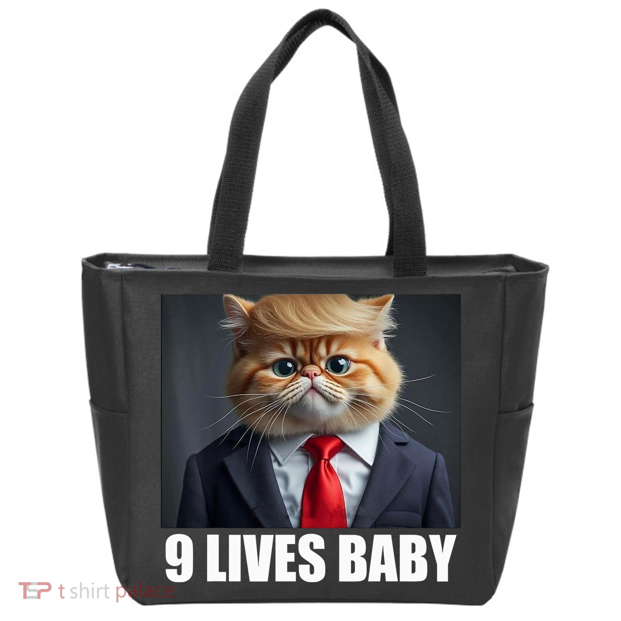 Cat Trump 9 Lives Baby Tote Bag