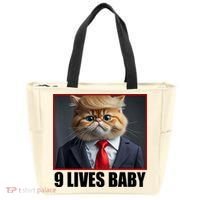Cat Trump 9 Lives Baby Tote Bag thumb 0