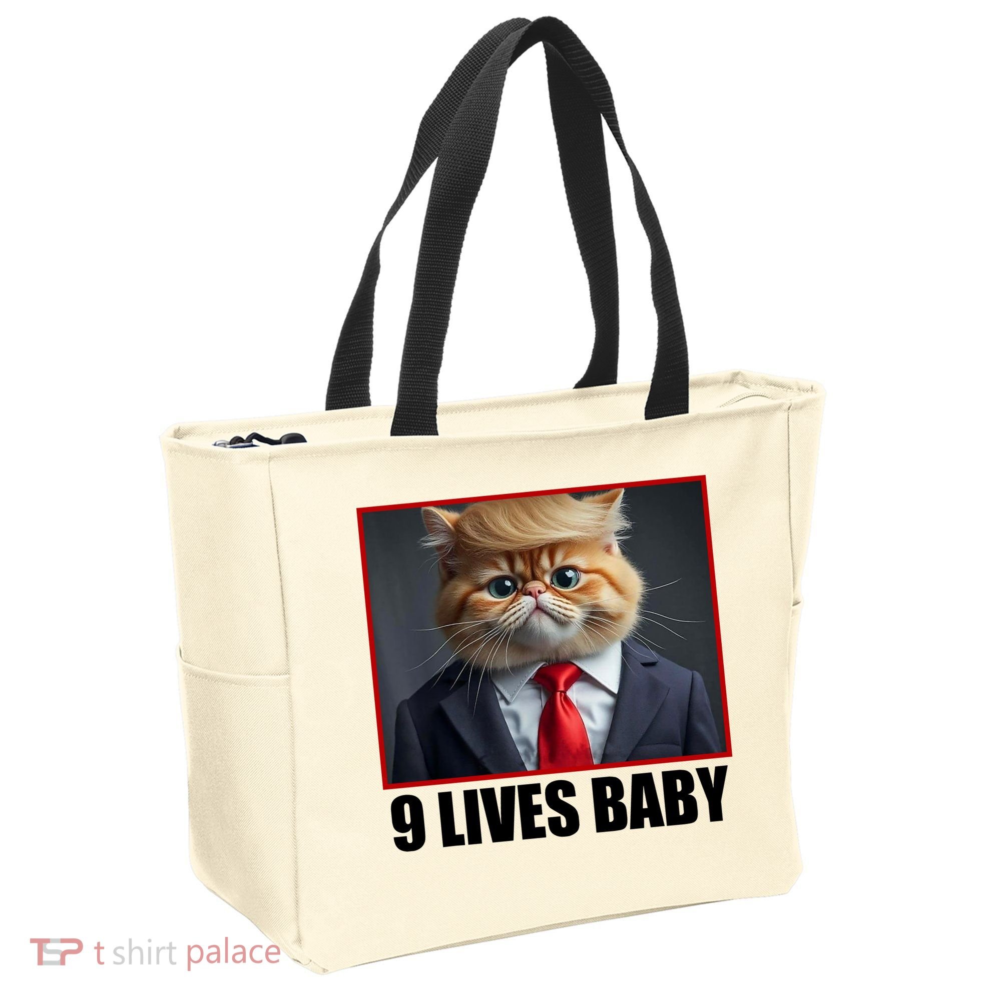 Cat Trump 9 Lives Baby Tote Bag