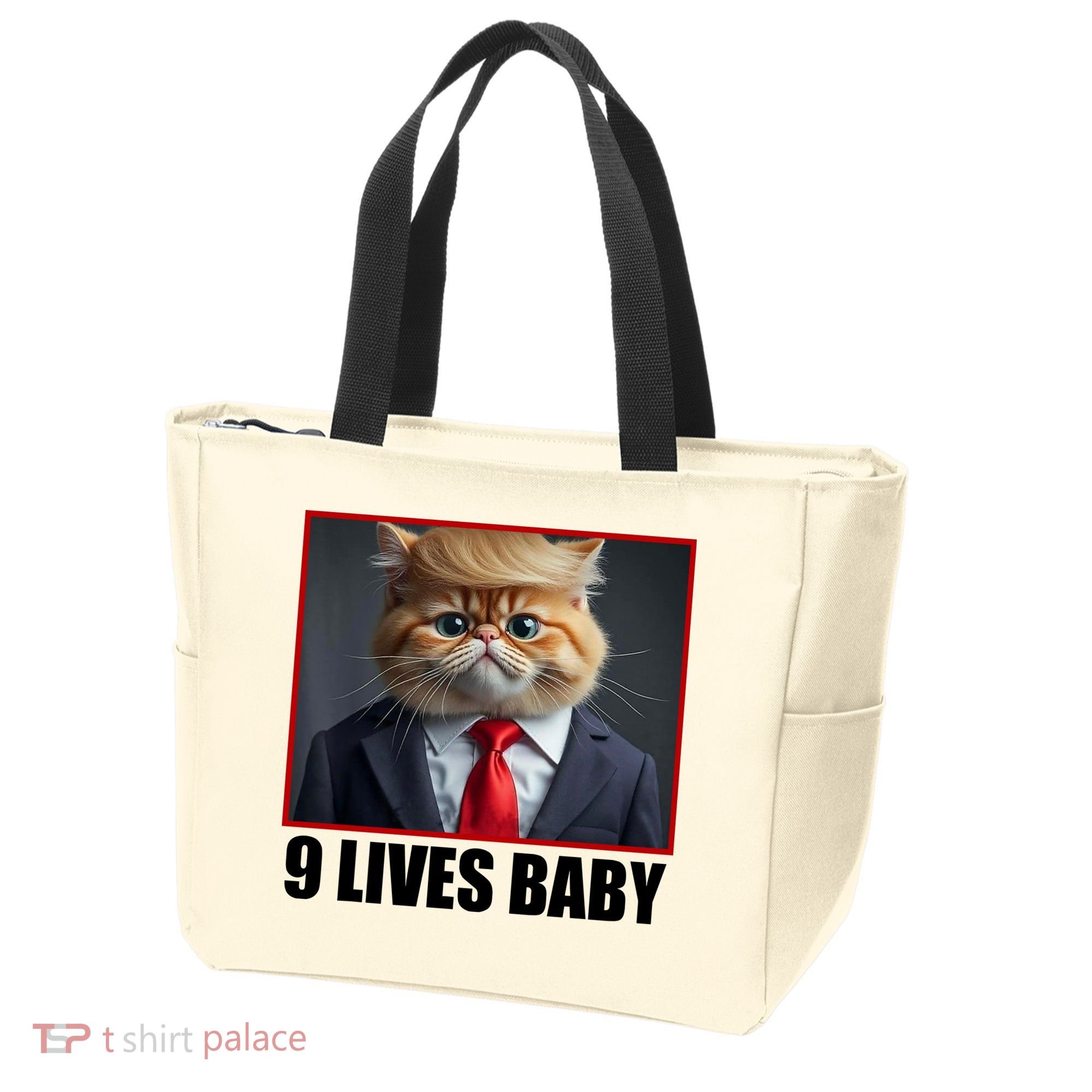 Cat Trump 9 Lives Baby Tote Bag