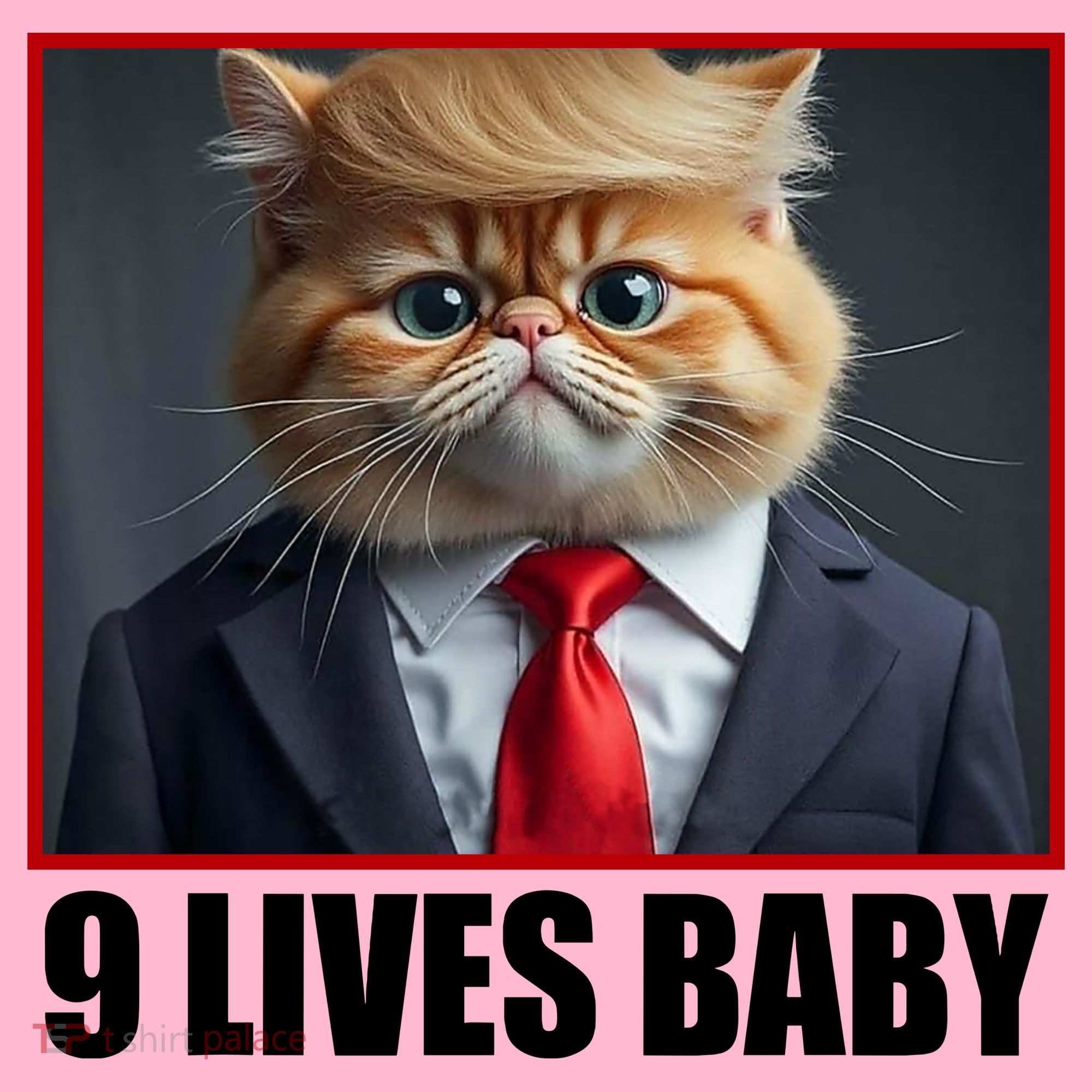 Cat Trump 9 Lives Baby Coaster