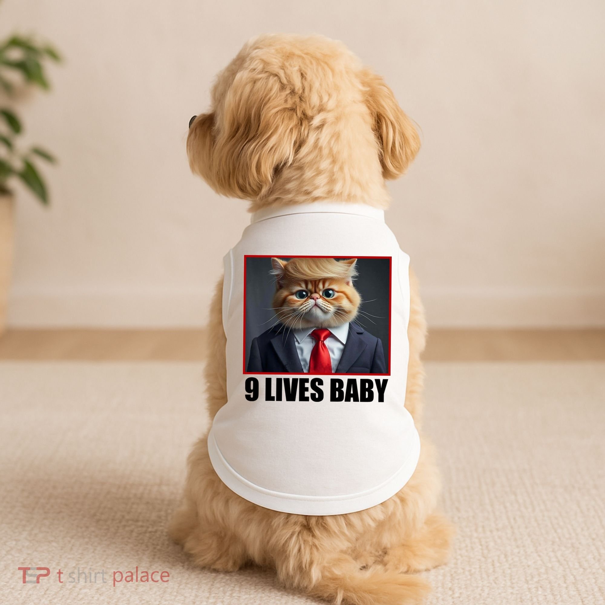 Cat Trump 9 Lives Baby Doggie Tank