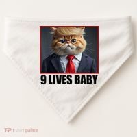 Cat Trump 9 Lives Baby USA-Made Doggie Bandana thumb 0
