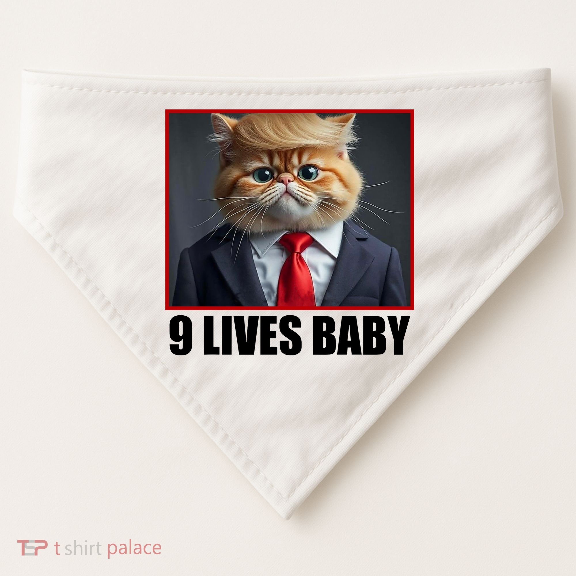 Cat Trump 9 Lives Baby USA-Made Doggie Bandana