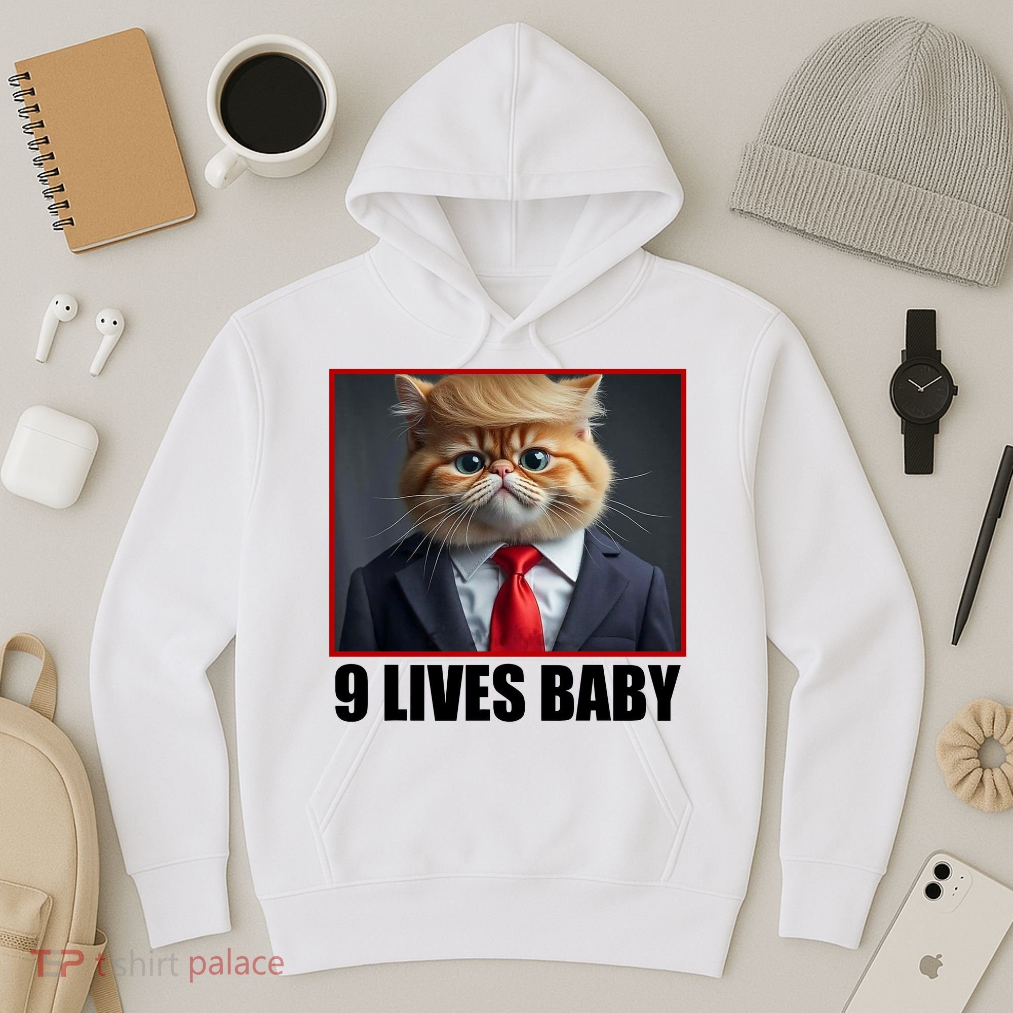 Cat Trump 9 Lives Baby Hoodie