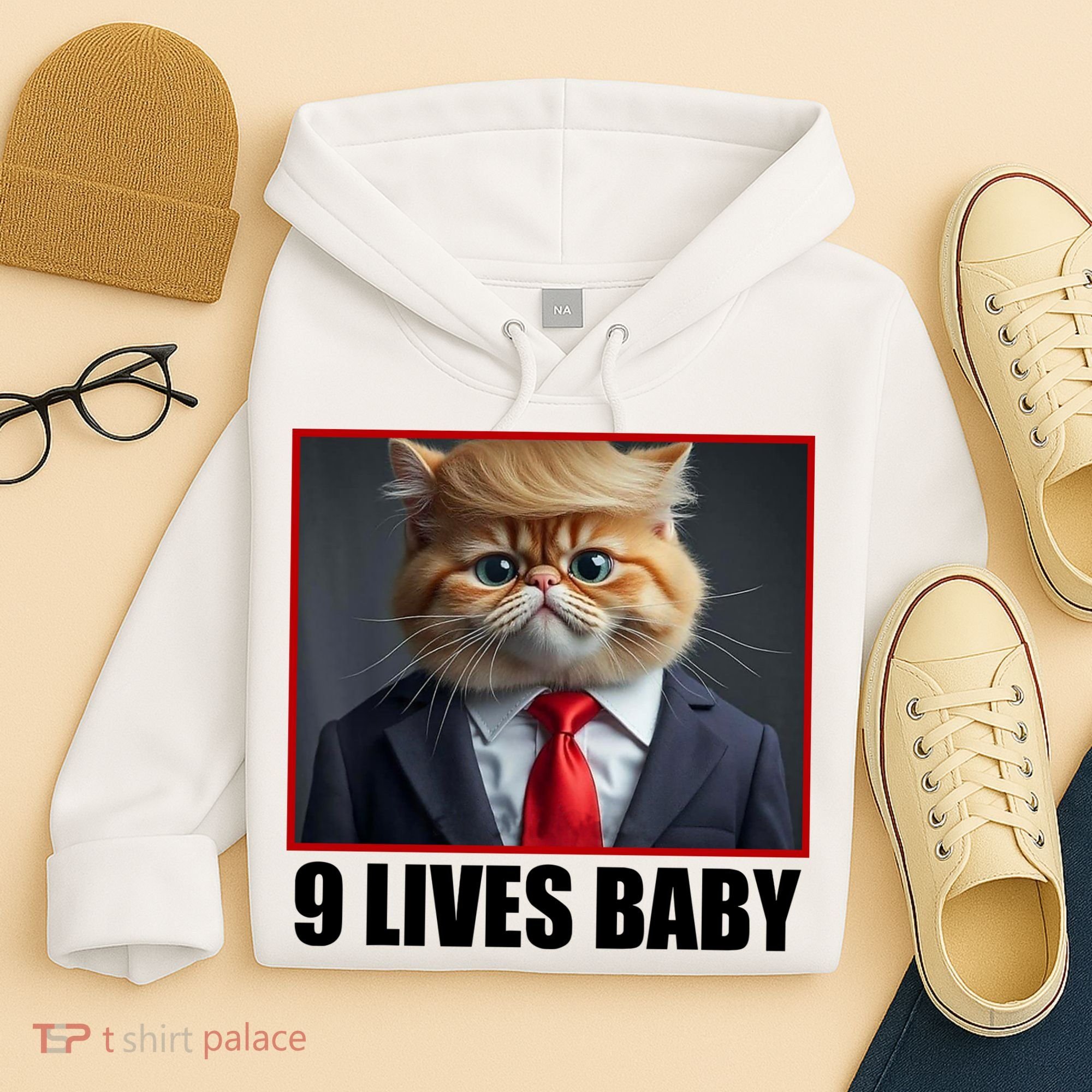 Cat Trump 9 Lives Baby Hoodie