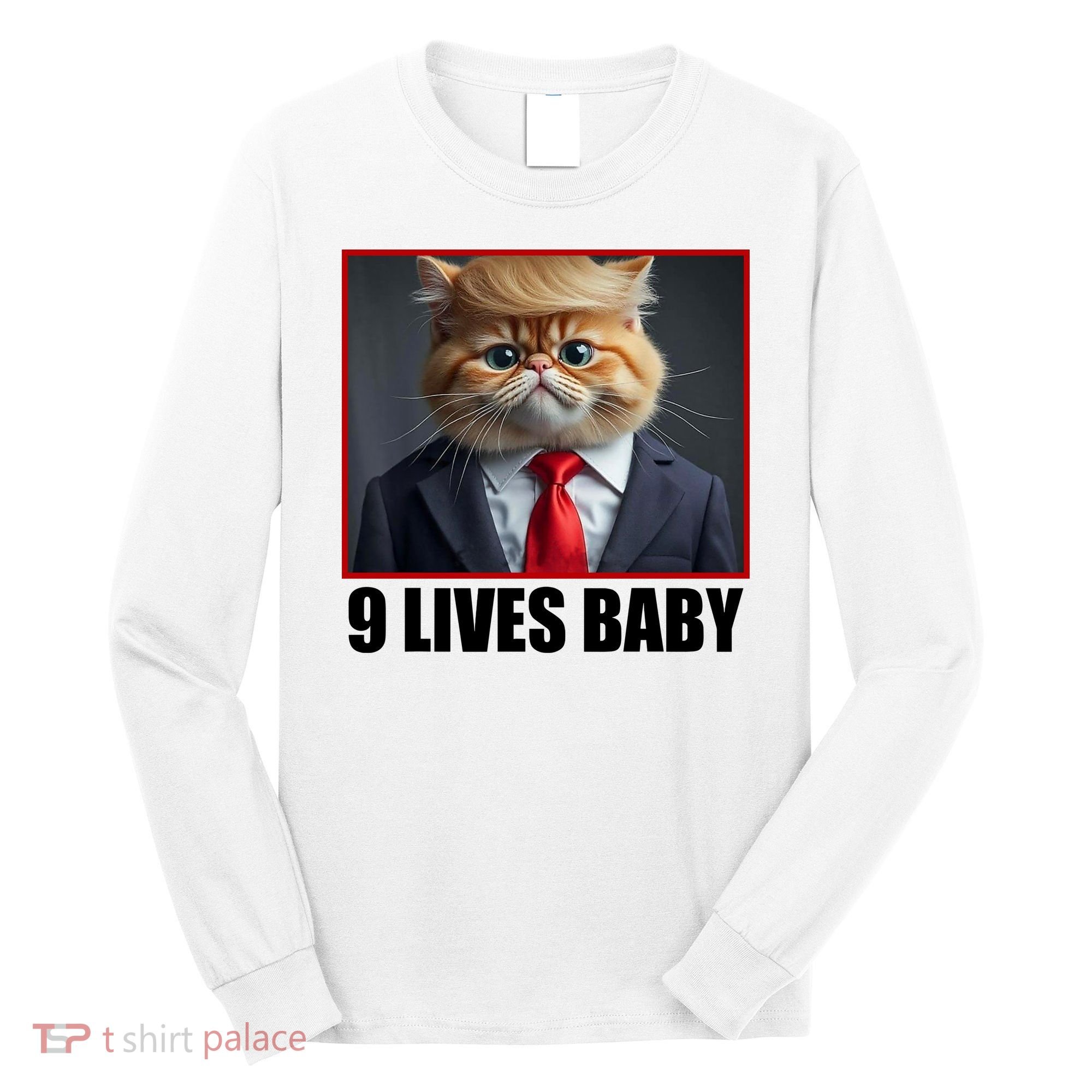 Cat Trump 9 Lives Baby Long Sleeve Shirt