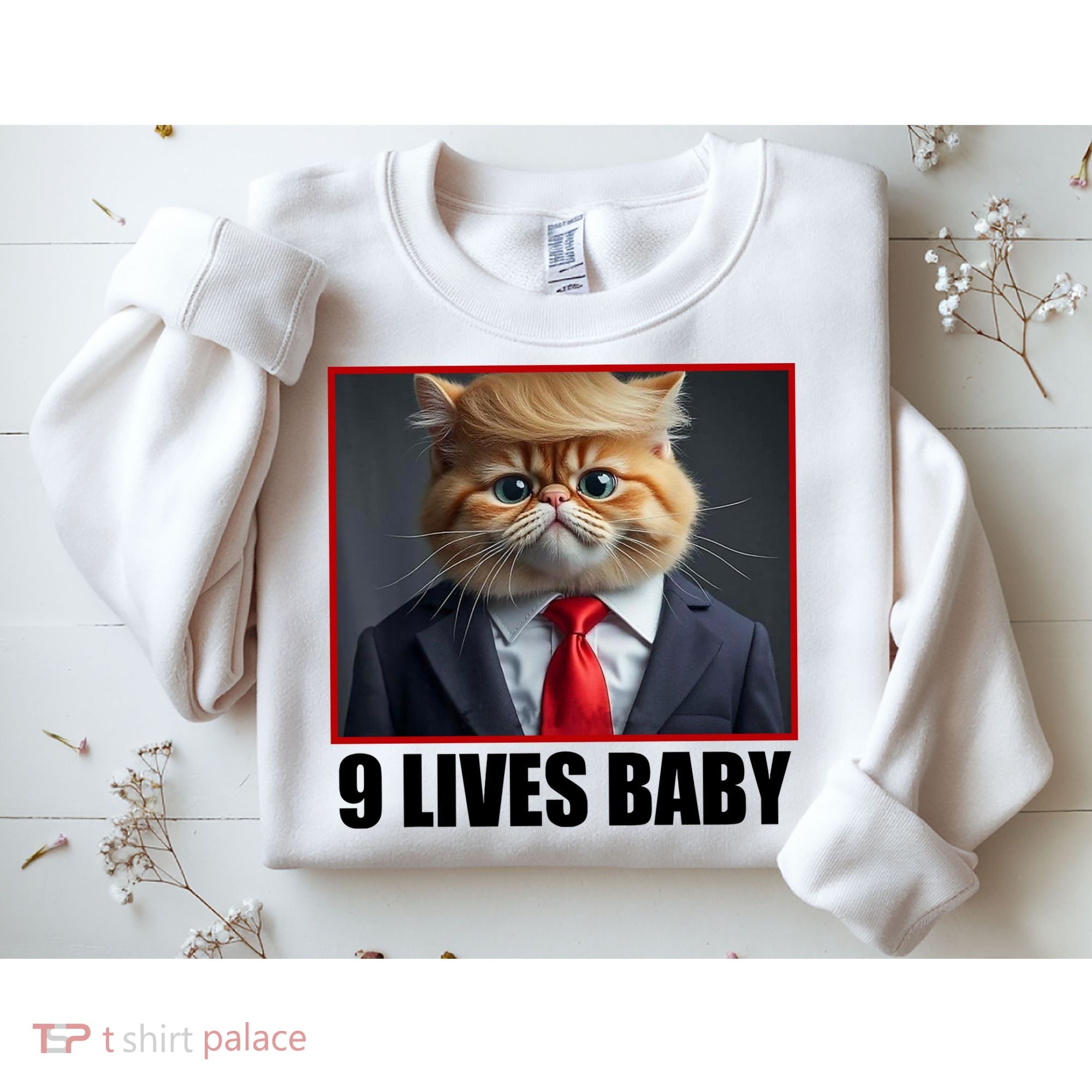Cat Trump 9 Lives Baby Sweatshirt