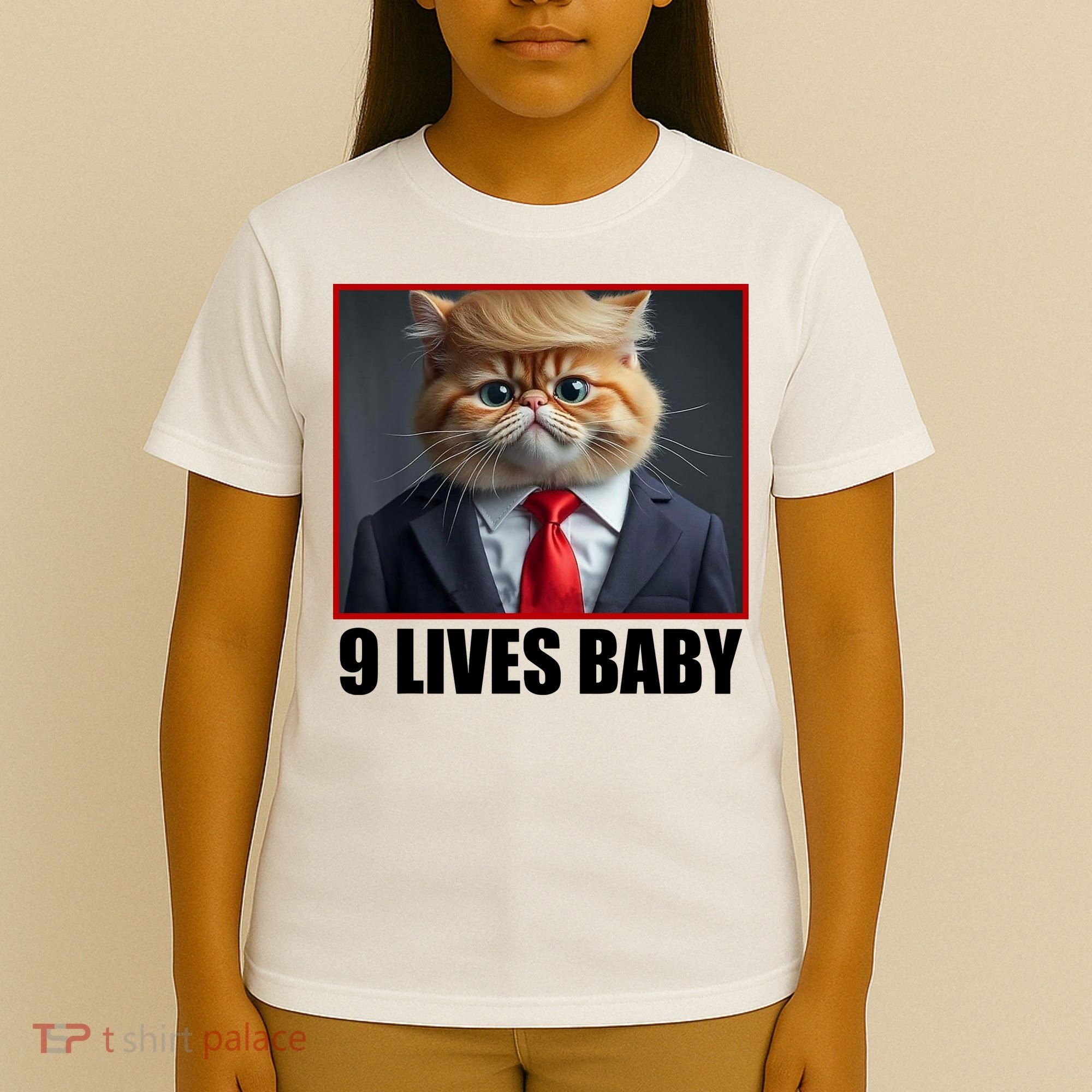 Cat Trump 9 Lives Baby T-Shirt