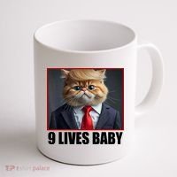 Cat Trump 9 Lives Baby Coffee Mug thumb 1