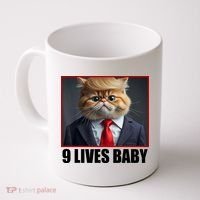 Cat Trump 9 Lives Baby Coffee Mug thumb 0