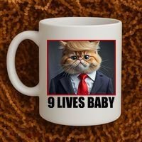 Cat Trump 9 Lives Baby Coffee Mug thumb 2