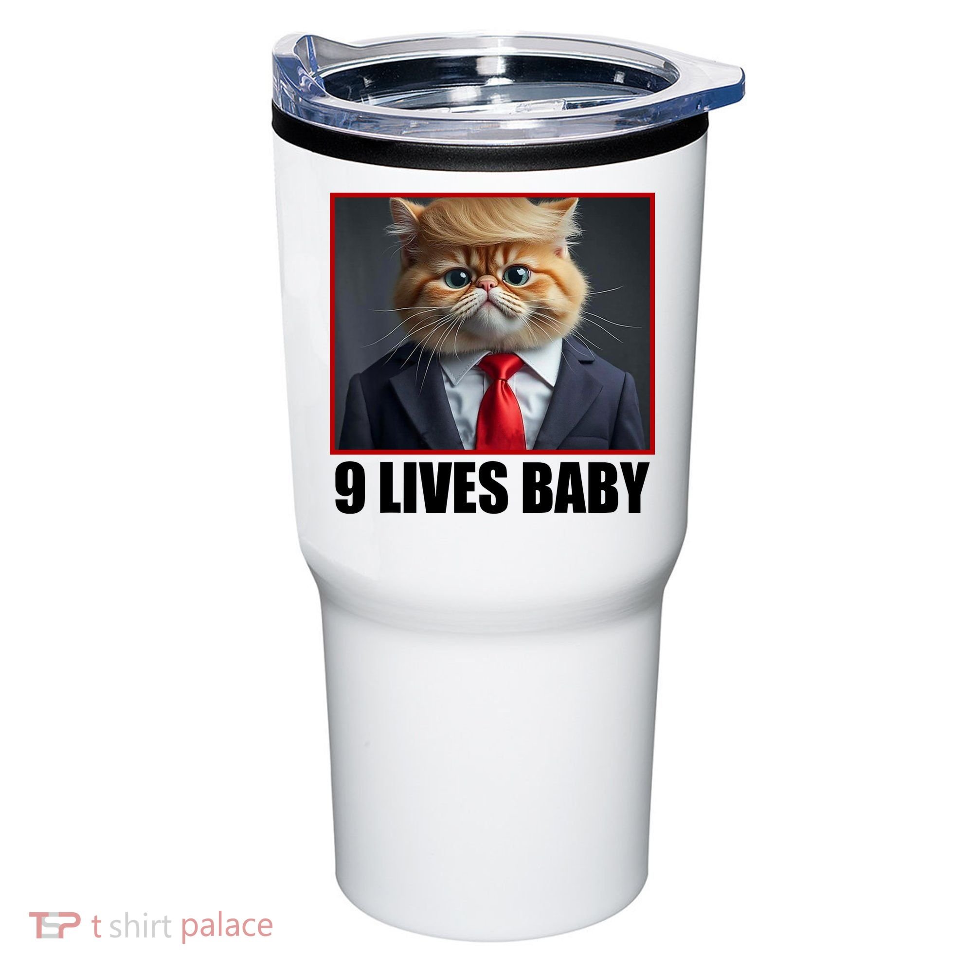 Cat Trump 9 Lives Baby Tumbler