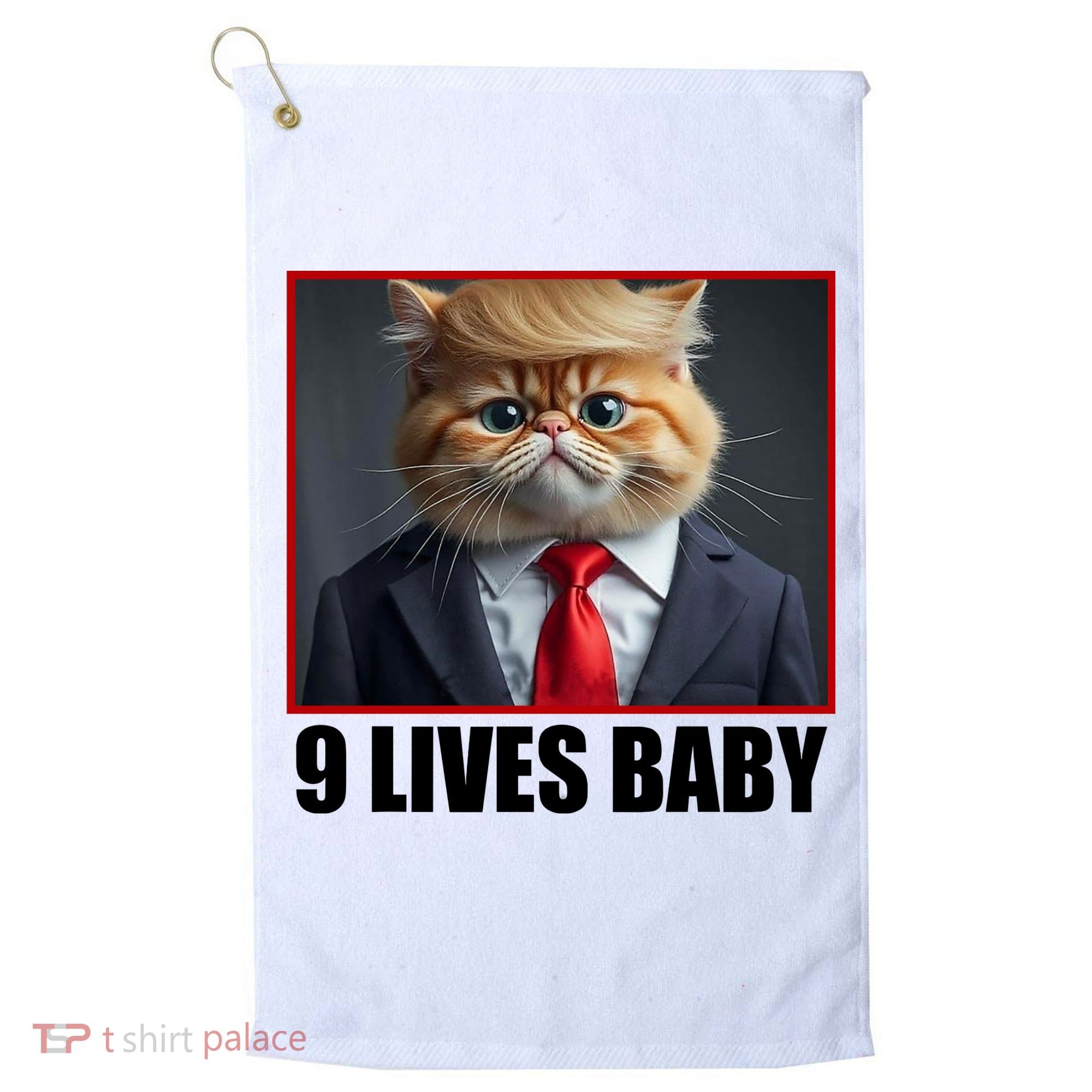Cat Trump 9 Lives Baby Golf Towel