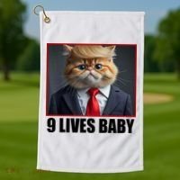 Cat Trump 9 Lives Baby Golf Towel thumb 1