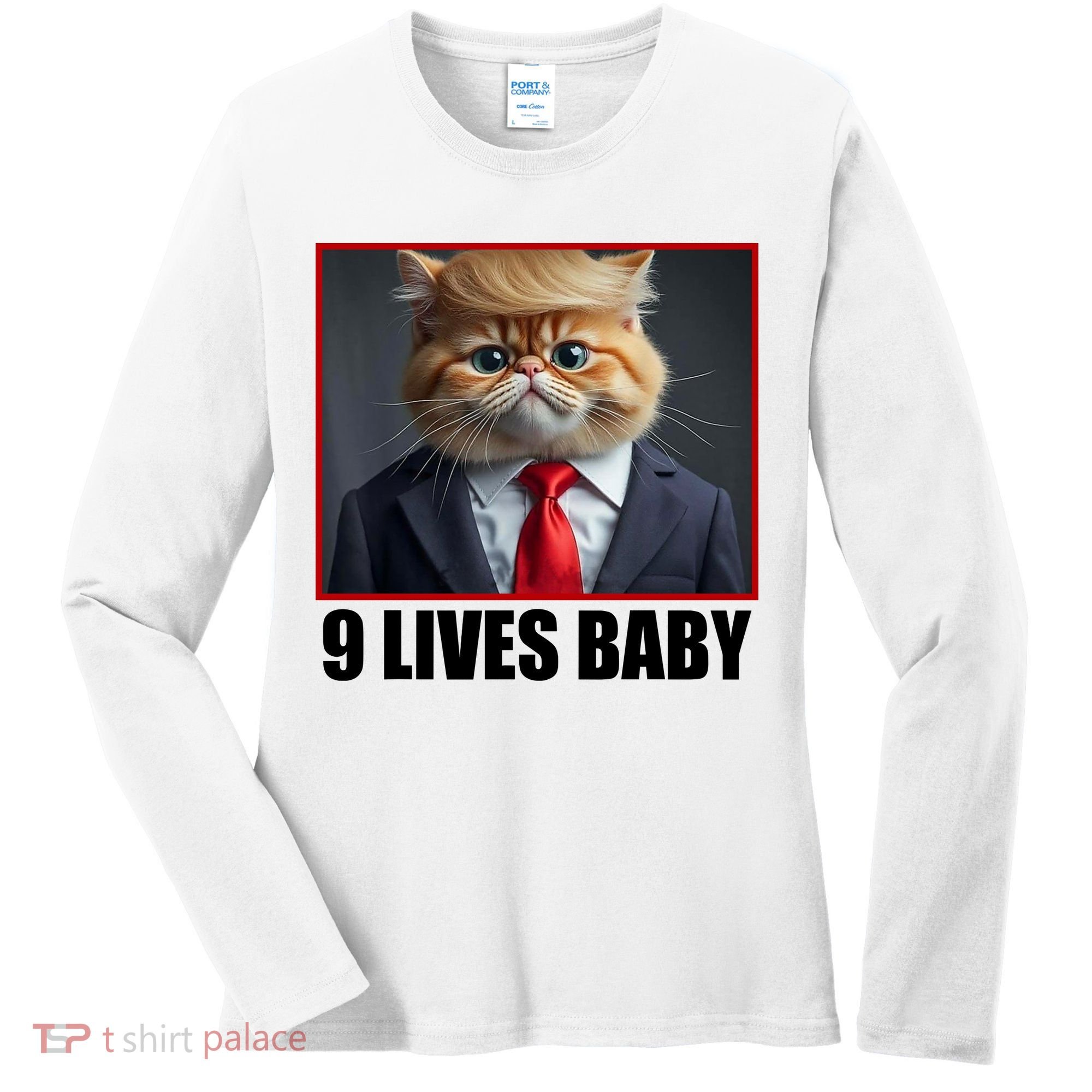 Cat Trump 9 Lives Baby Women's Long Sleeve Shirt