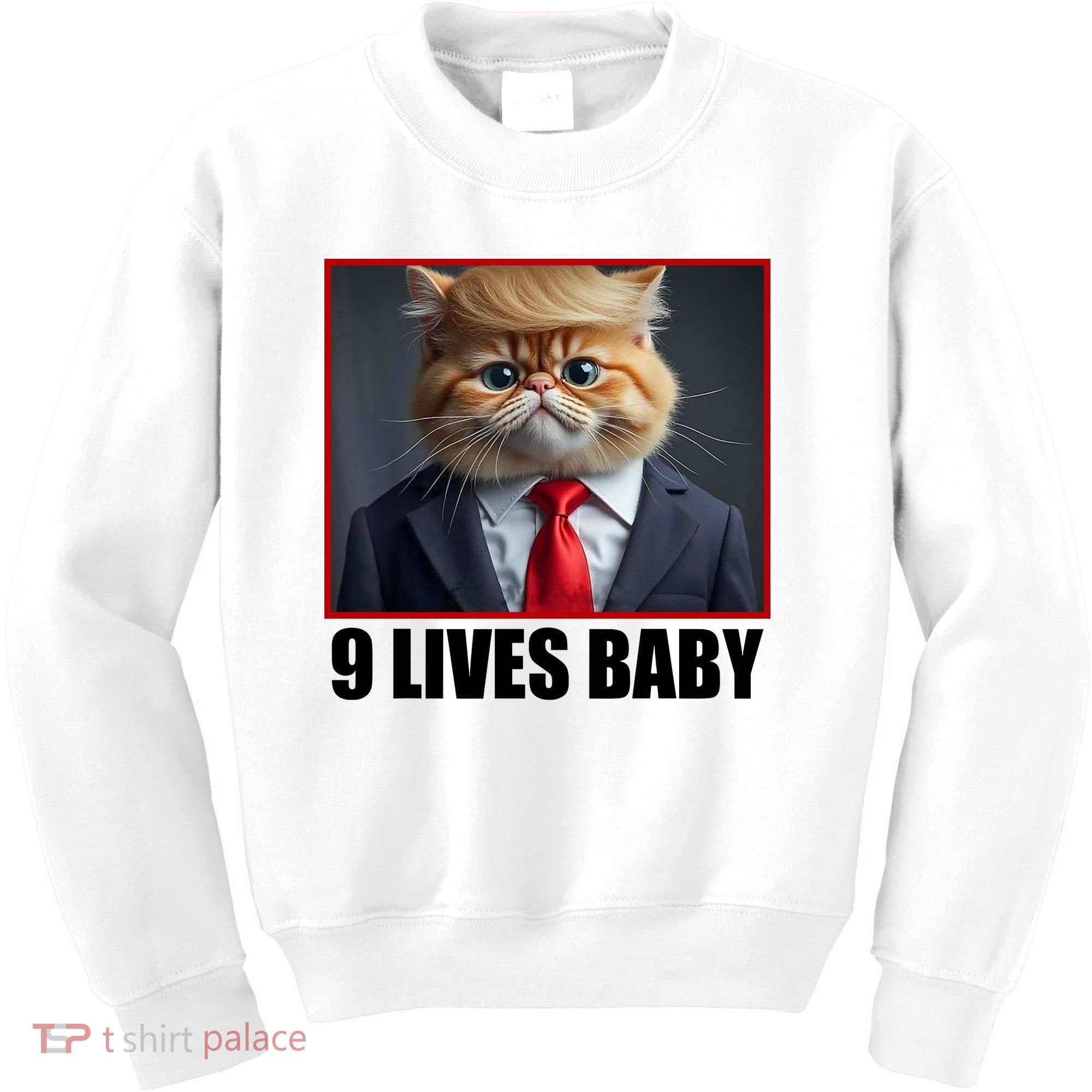 Cat Trump 9 Lives Baby Kids Sweatshirt