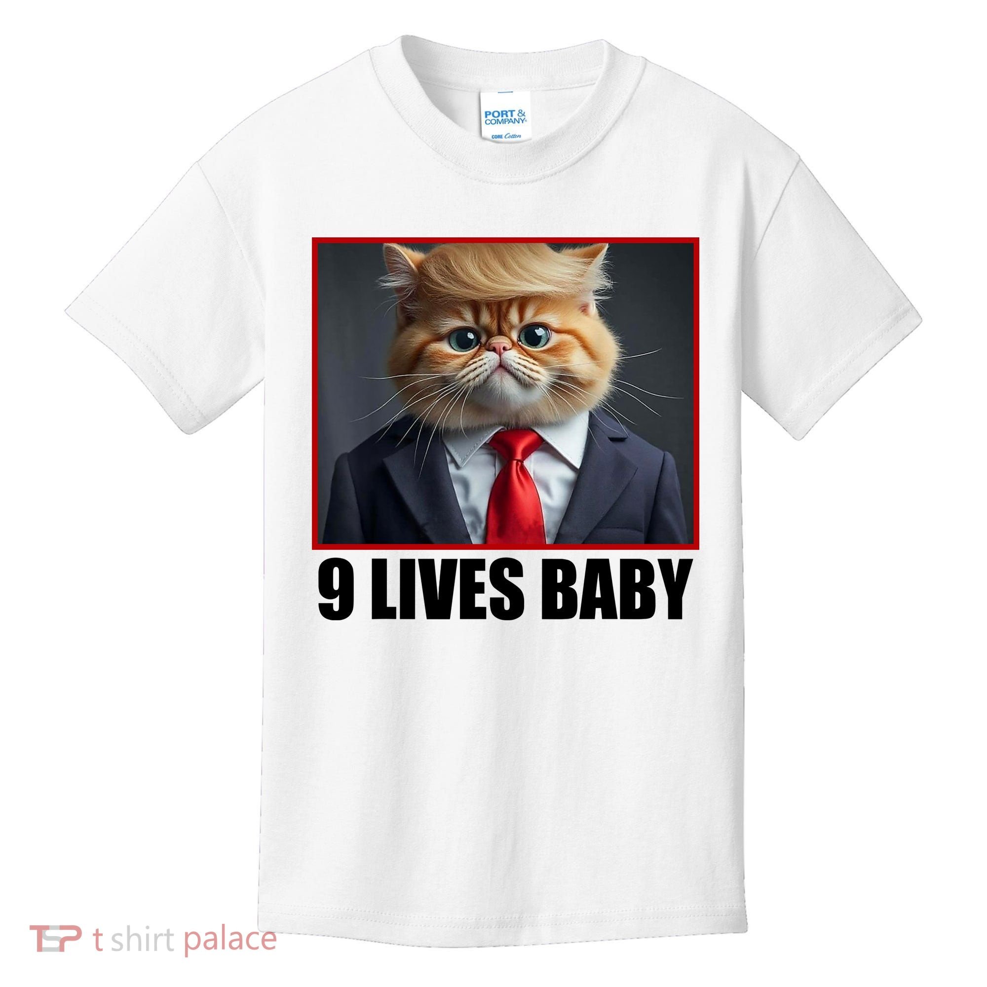 Cat Trump 9 Lives Baby Kids T-Shirt