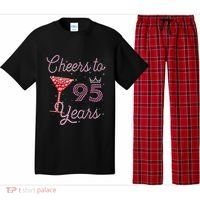 Cheers To 95 Years 95th Birthday Present 95 Years Old Bday Pajama Set thumb 0