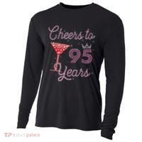 Cheers To 95 Years 95th Birthday Present 95 Years Old Bday Cooling Performance Long Sleeve Crew thumb 0