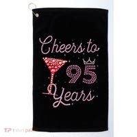 Cheers To 95 Years 95th Birthday Present 95 Years Old Bday Golf Towel thumb 0