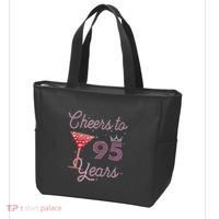 Cheers To 95 Years 95th Birthday Present 95 Years Old Bday Tote Bag thumb 3