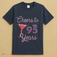Cheers To 95 Years 95th Birthday Present 95 Years Old Bday T-Shirt thumb 4