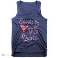 Cheers To 95 Years 95th Birthday Present 95 Years Old Bday Tank Top thumb 0