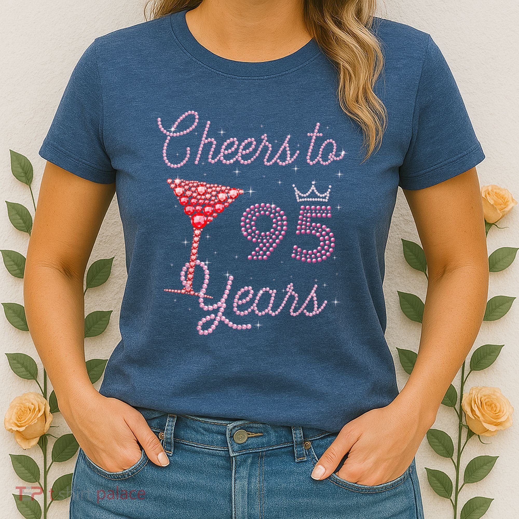 Cheers To 95 Years 95th Birthday Present 95 Years Old Bday Women's T-Shirt