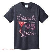 Cheers To 95 Years 95th Birthday Present 95 Years Old Bday Kids T-Shirt thumb 0