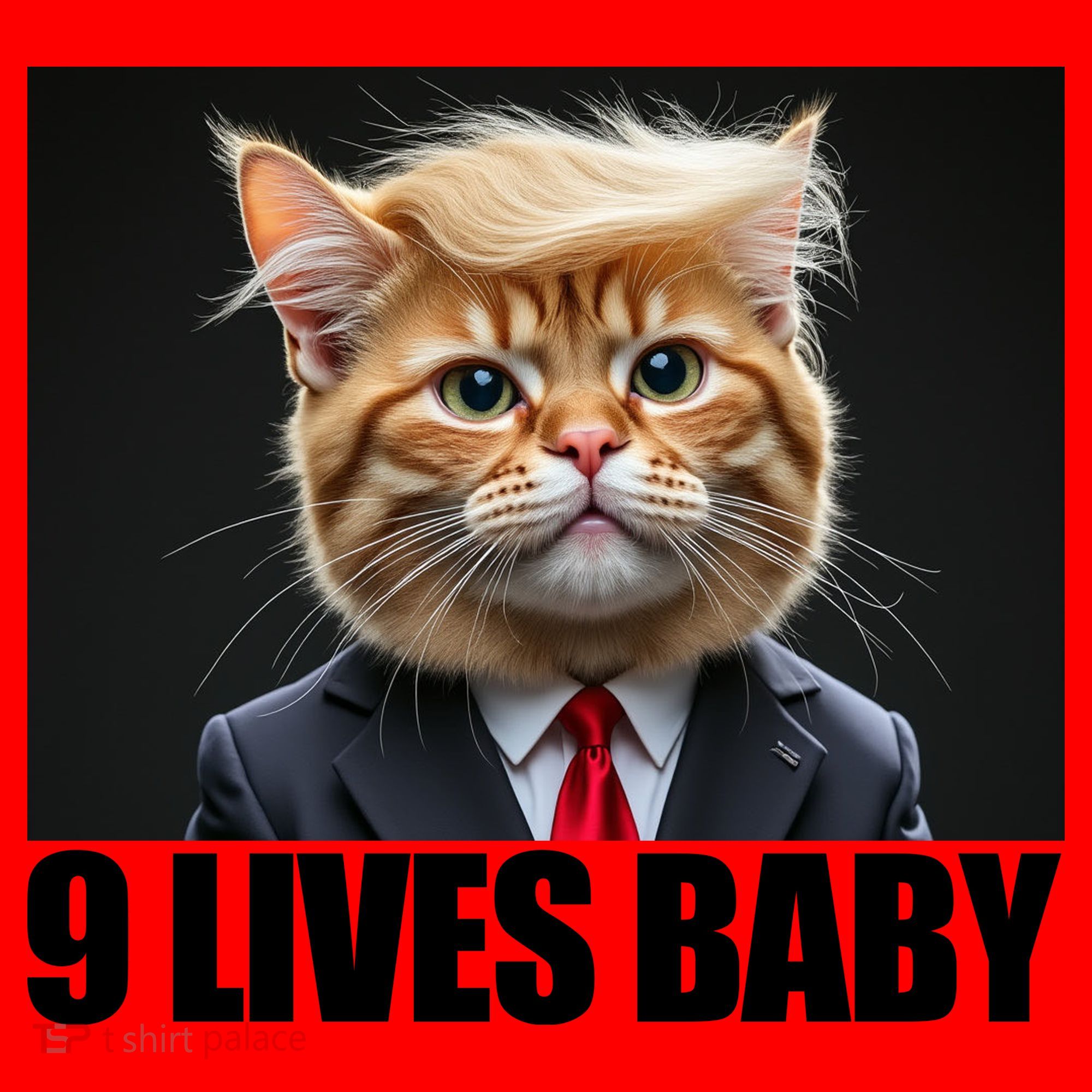 Cat Trump 9 Lives Baby Santa Hat