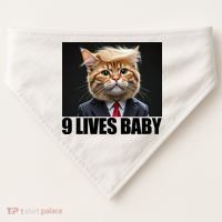 Cat Trump 9 Lives Baby USA-Made Doggie Bandana thumb 0