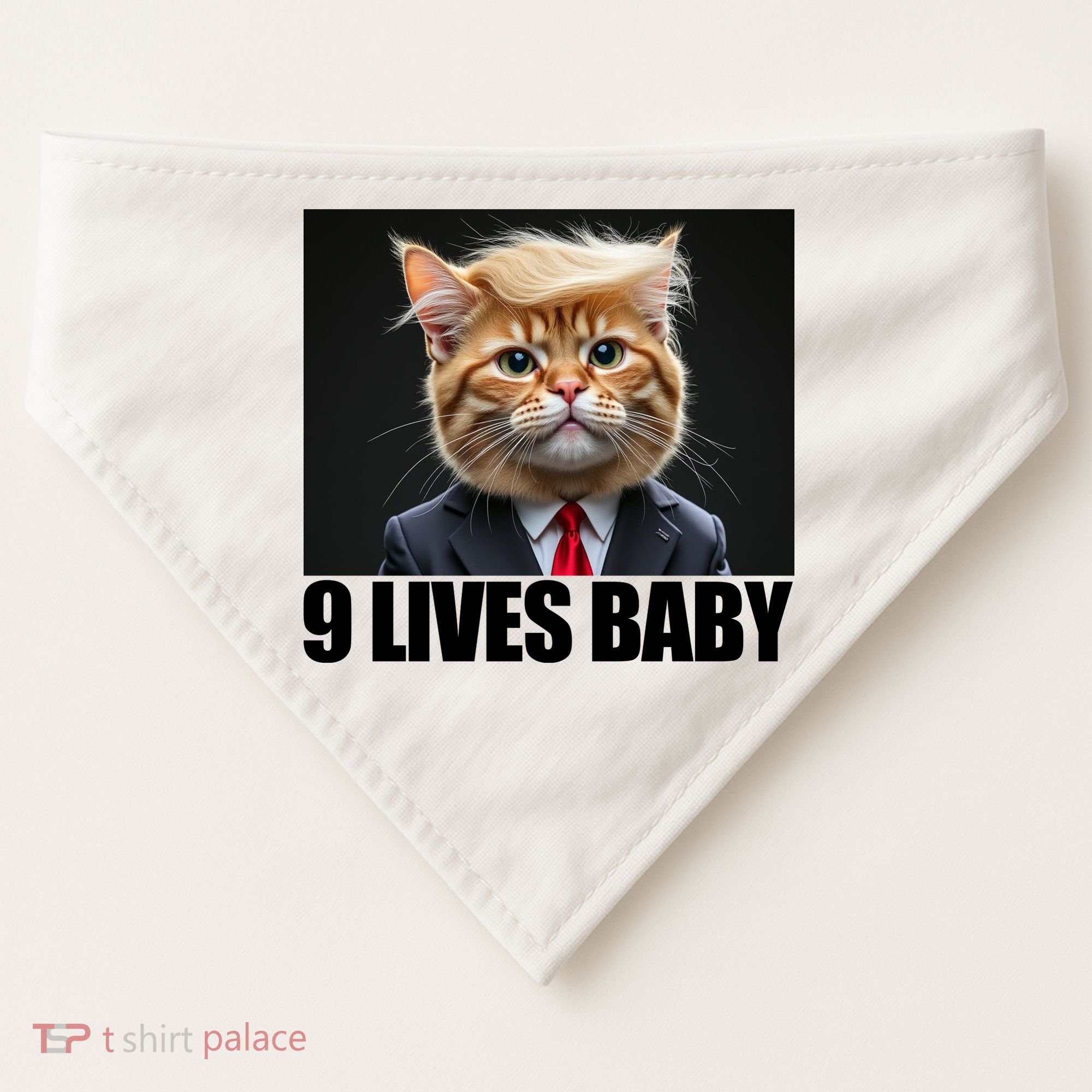 Cat Trump 9 Lives Baby USA-Made Doggie Bandana