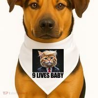 Cat Trump 9 Lives Baby USA-Made Doggie Bandana thumb 1