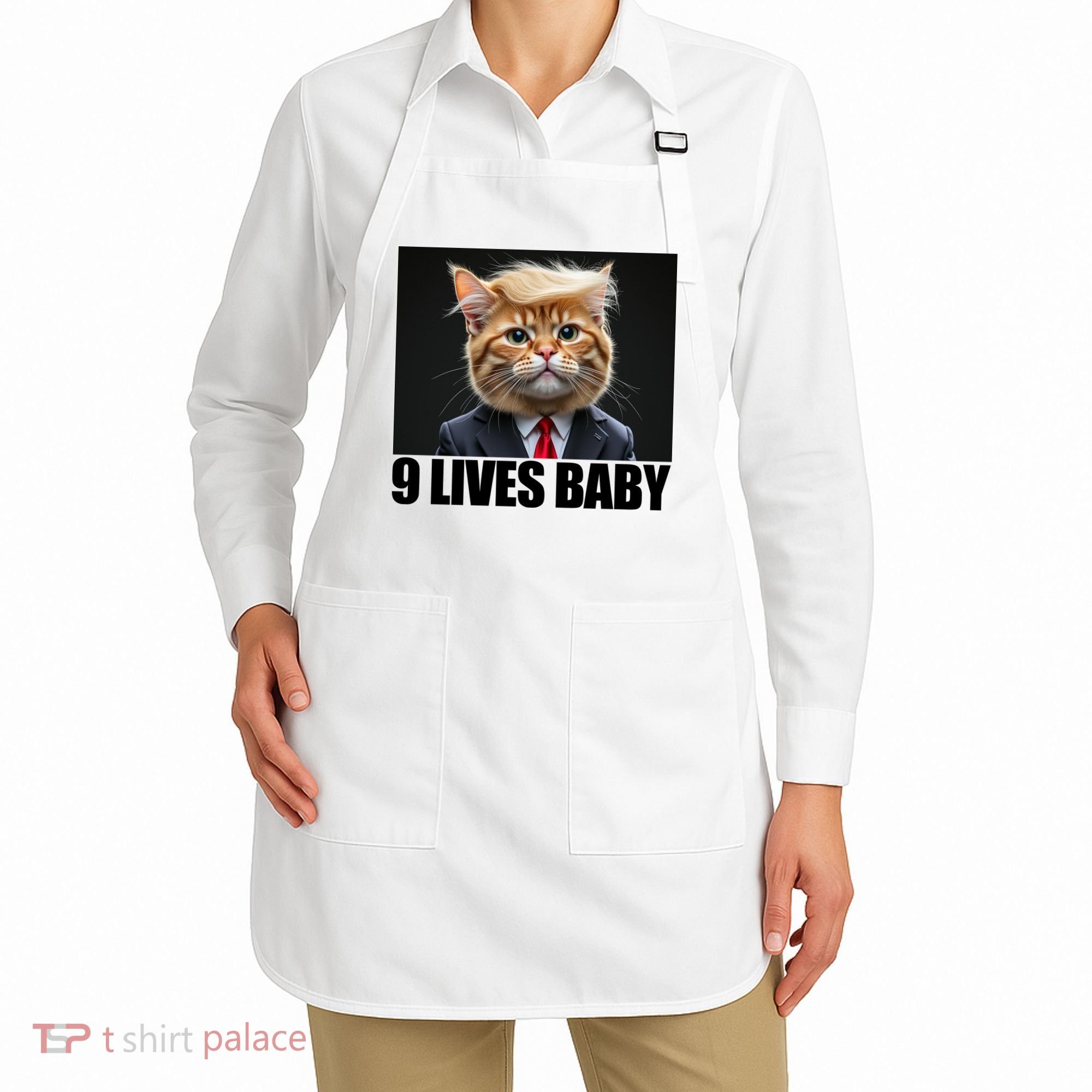 Cat Trump 9 Lives Baby Apron