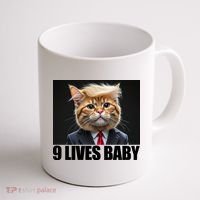 Cat Trump 9 Lives Baby Coffee Mug thumb 1