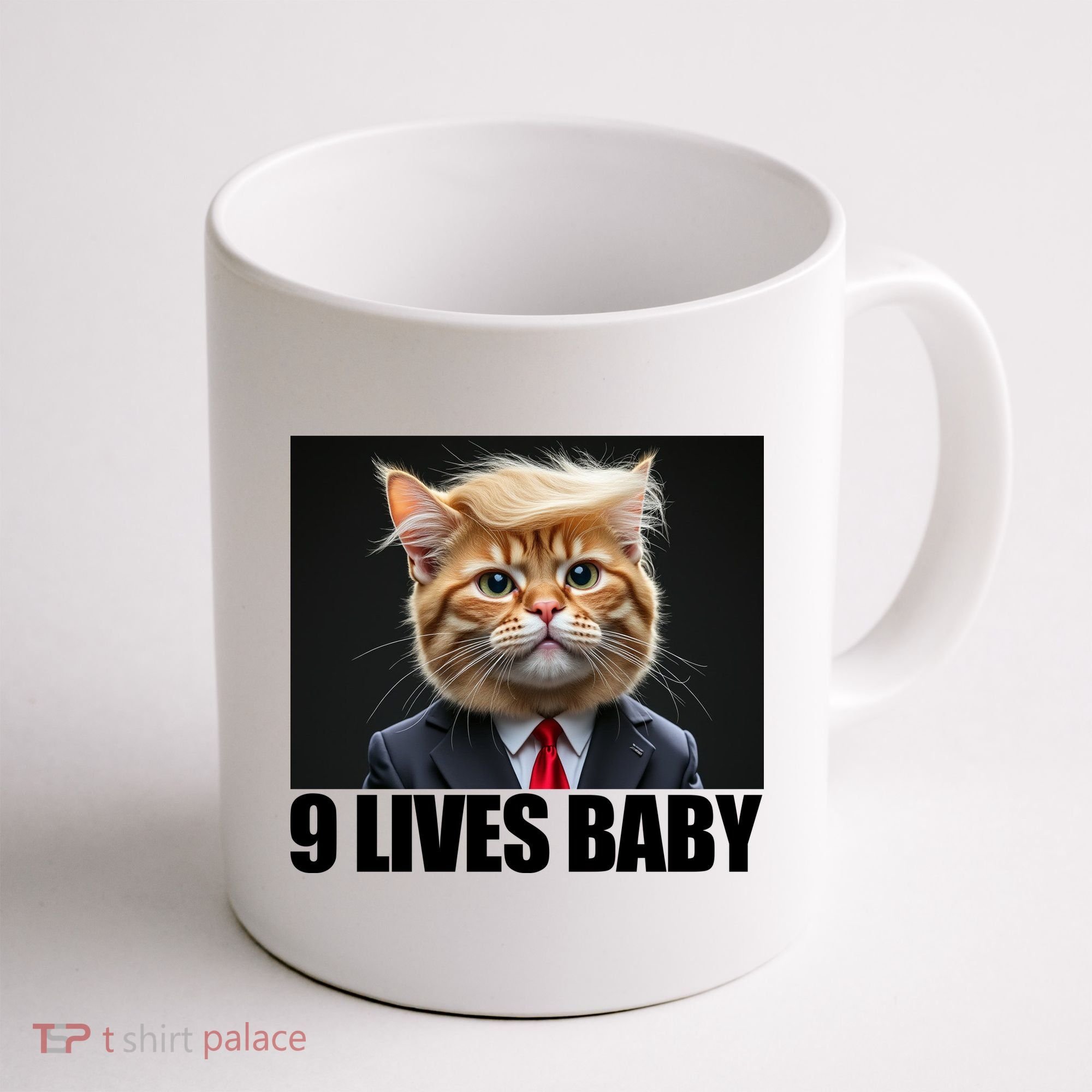 Cat Trump 9 Lives Baby Coffee Mug