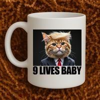 Cat Trump 9 Lives Baby Coffee Mug thumb 2