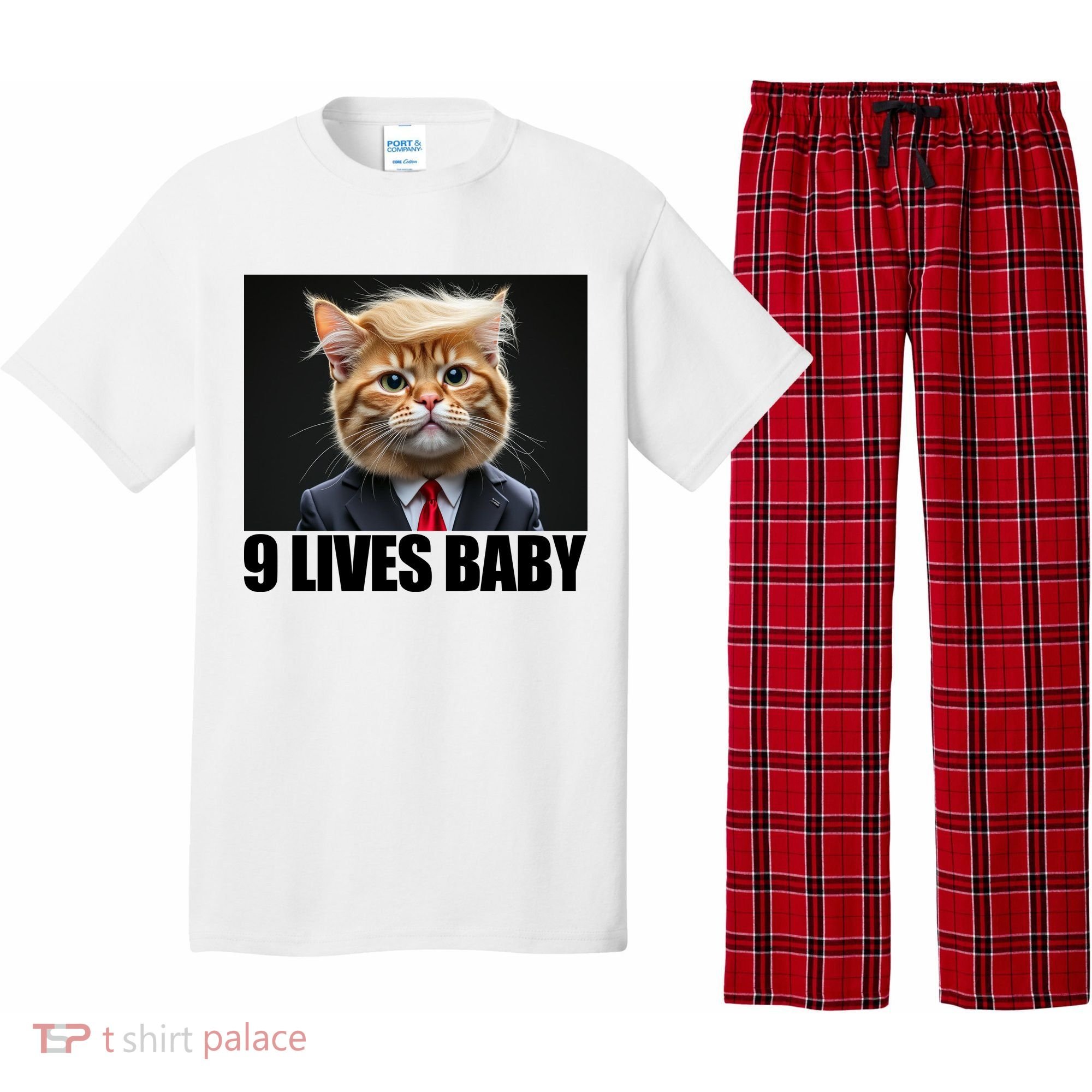 Cat Trump 9 Lives Baby Pajama Set