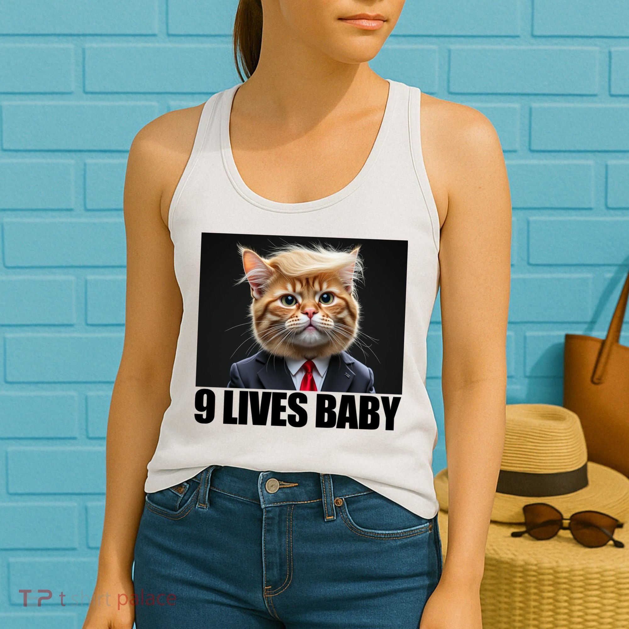 Cat Trump 9 Lives Baby Women's Tank Top