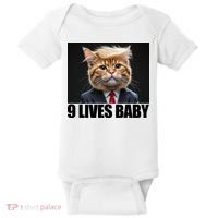 Cat Trump 9 Lives Baby Baby Bodysuit thumb 0