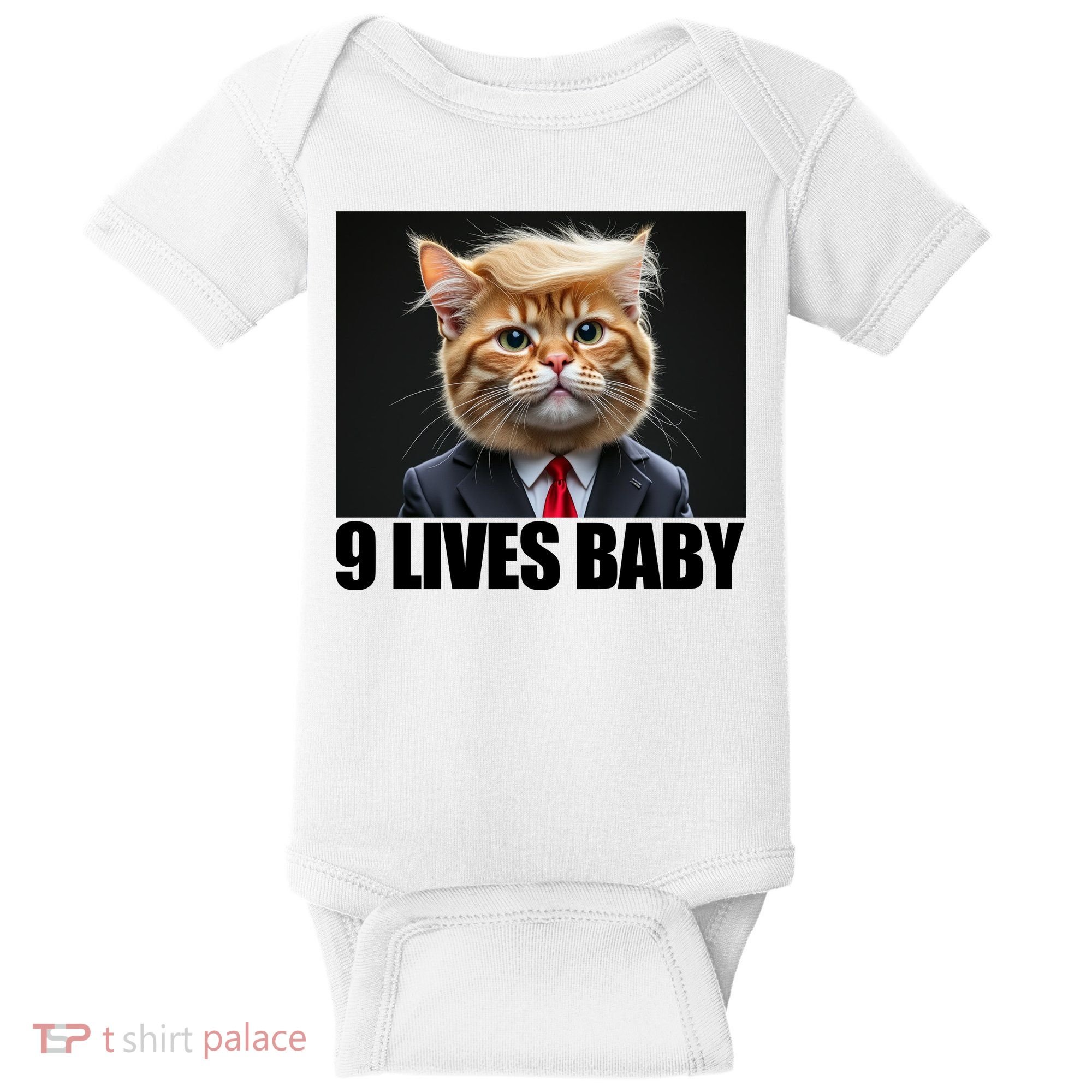 Cat Trump 9 Lives Baby Baby Bodysuit