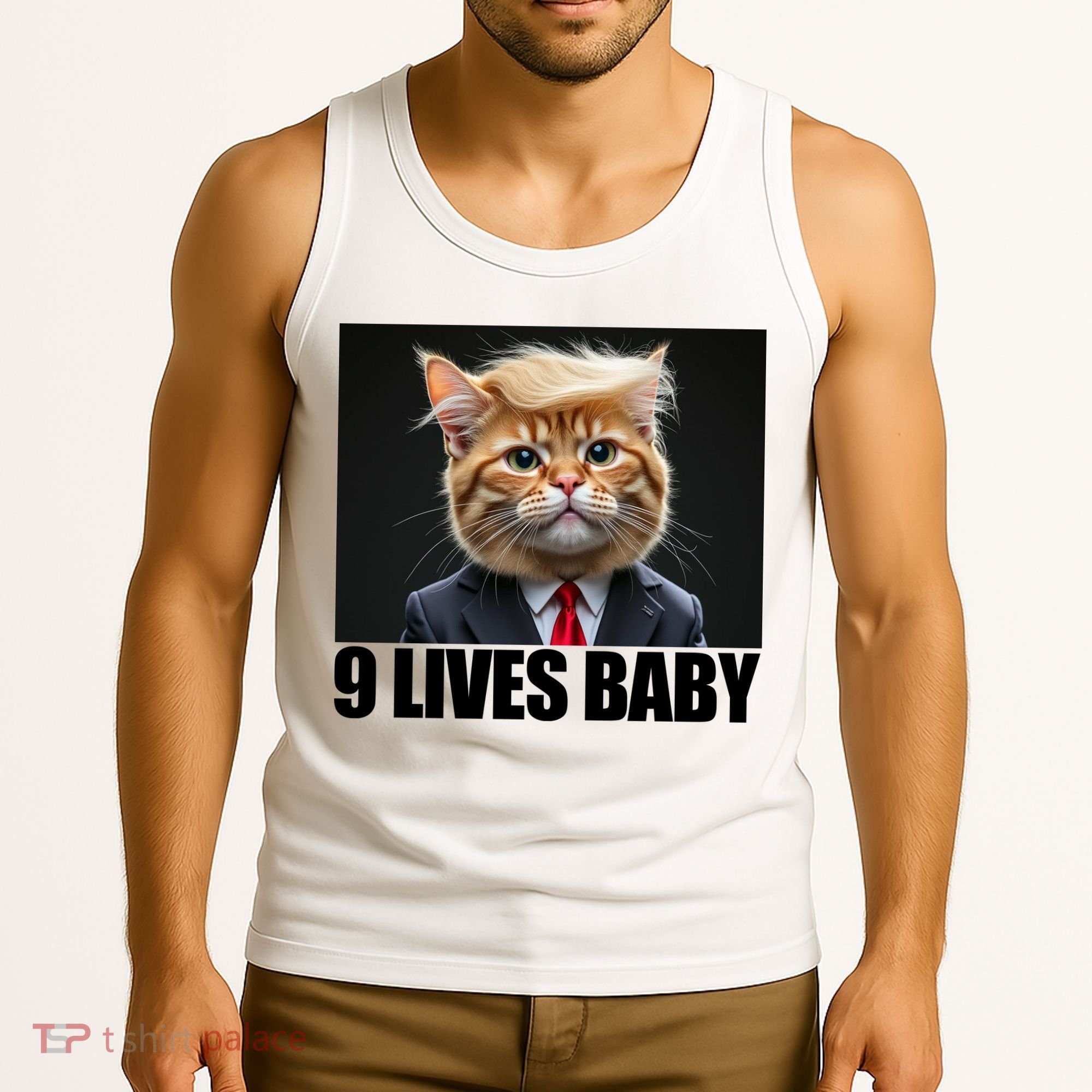 Cat Trump 9 Lives Baby Tank Top