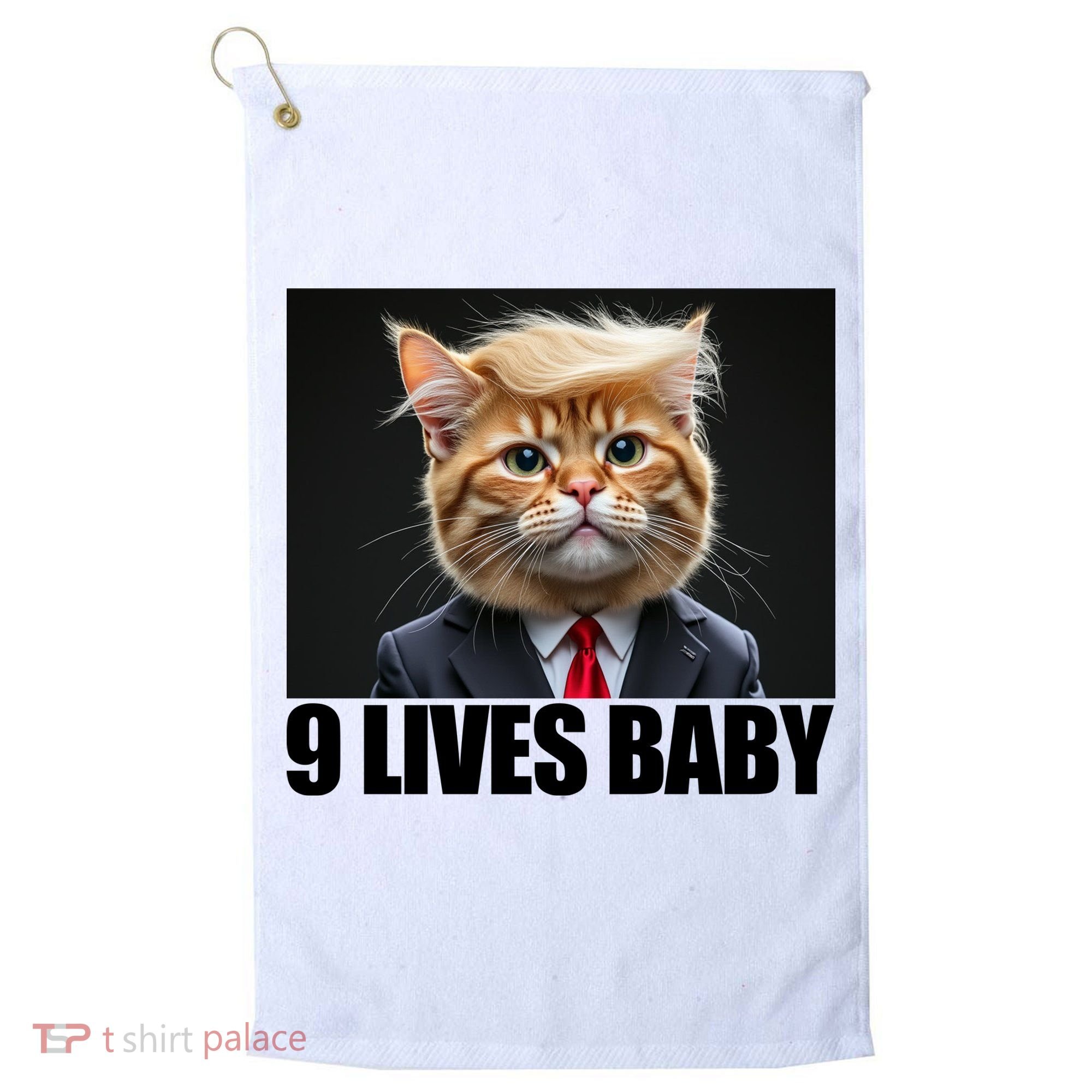 Cat Trump 9 Lives Baby Golf Towel
