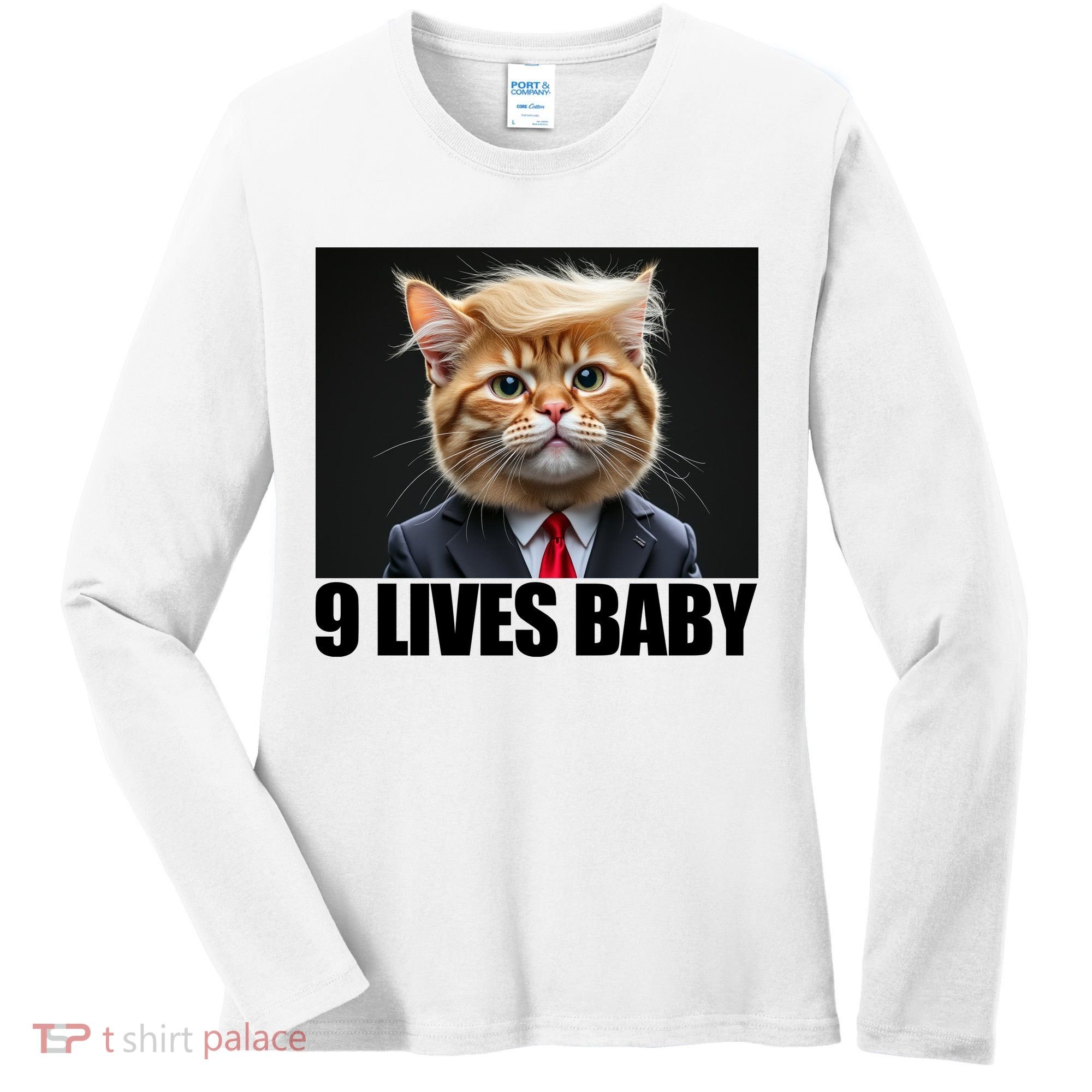 Cat Trump 9 Lives Baby Women's Long Sleeve Shirt