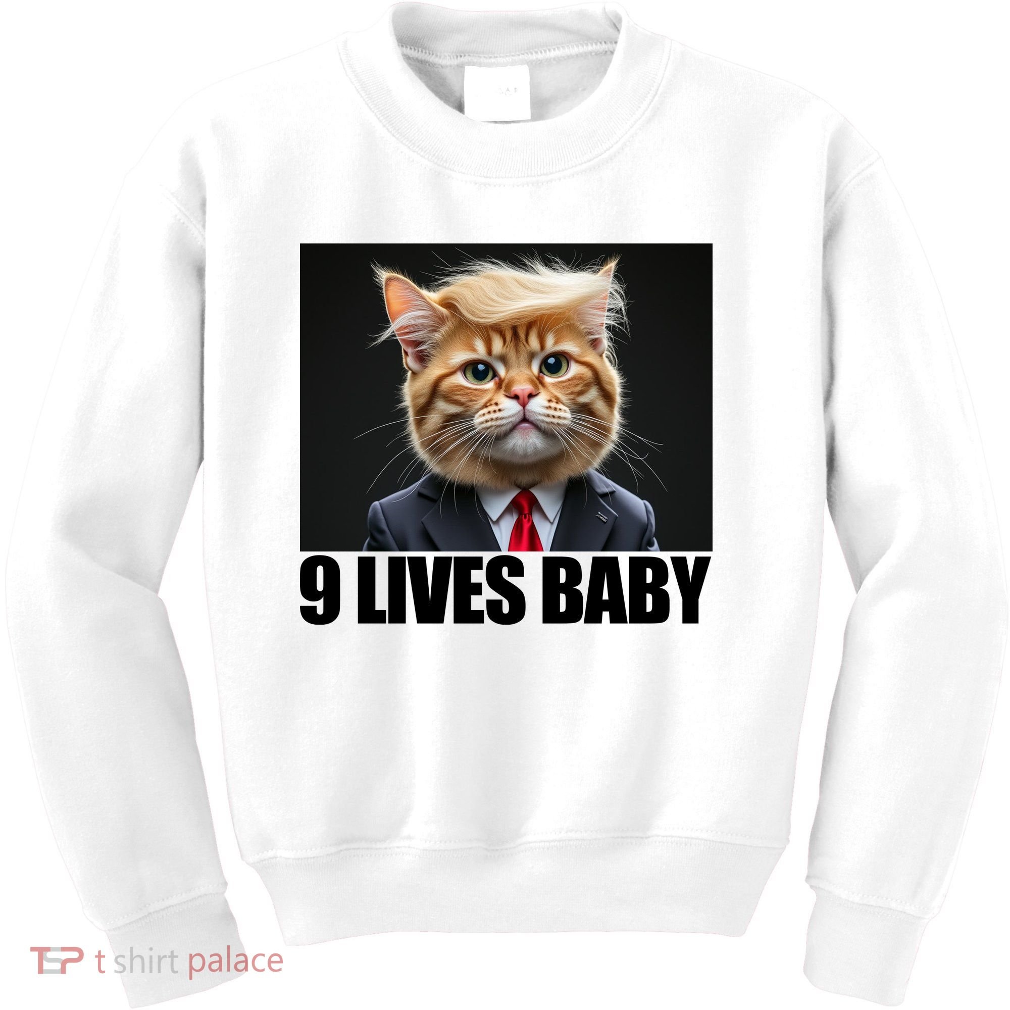 Cat Trump 9 Lives Baby Kids Sweatshirt