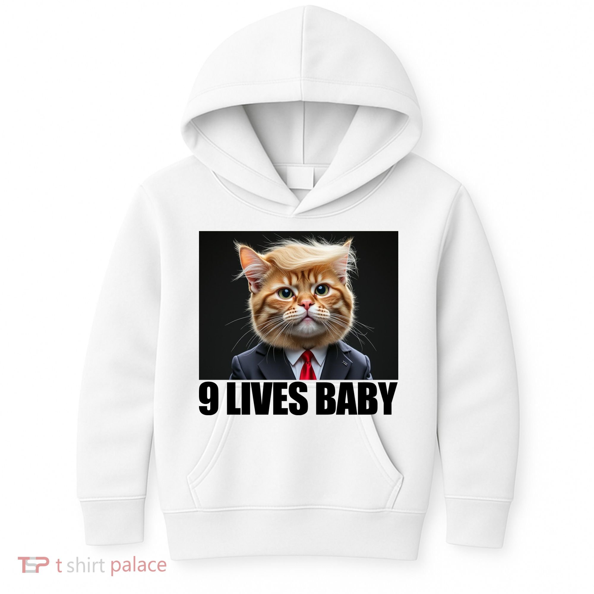 Cat Trump 9 Lives Baby Kids Hoodie