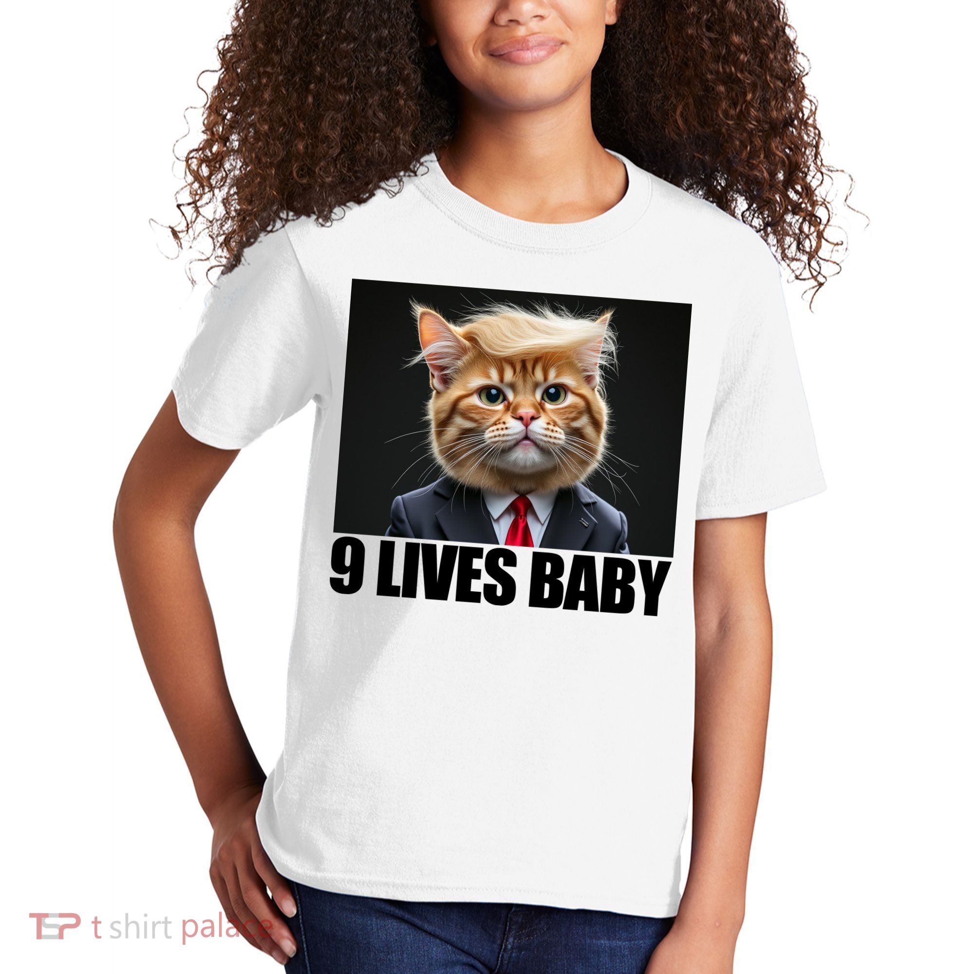 Cat Trump 9 Lives Baby Kids T-Shirt
